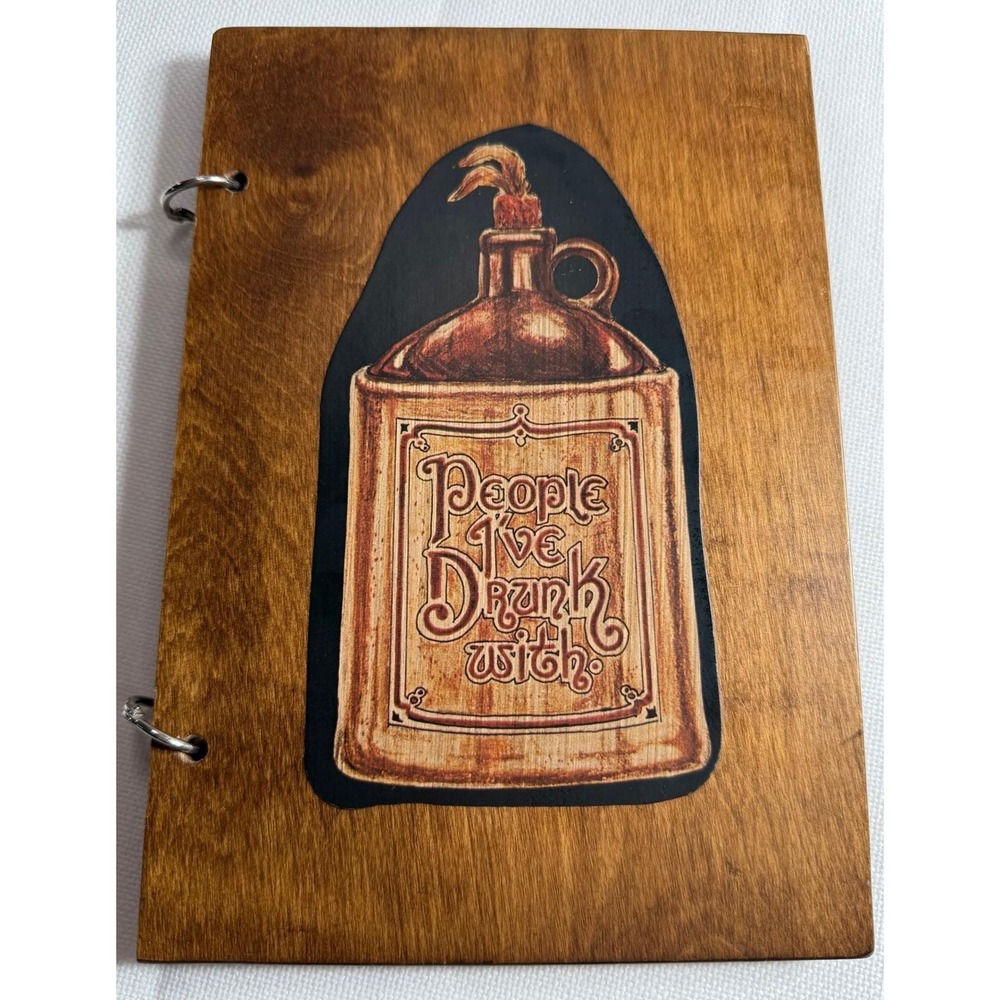 VTG Style‎ Wooden Guest Book People I've Drunk With Bar Journal Notebook NB008